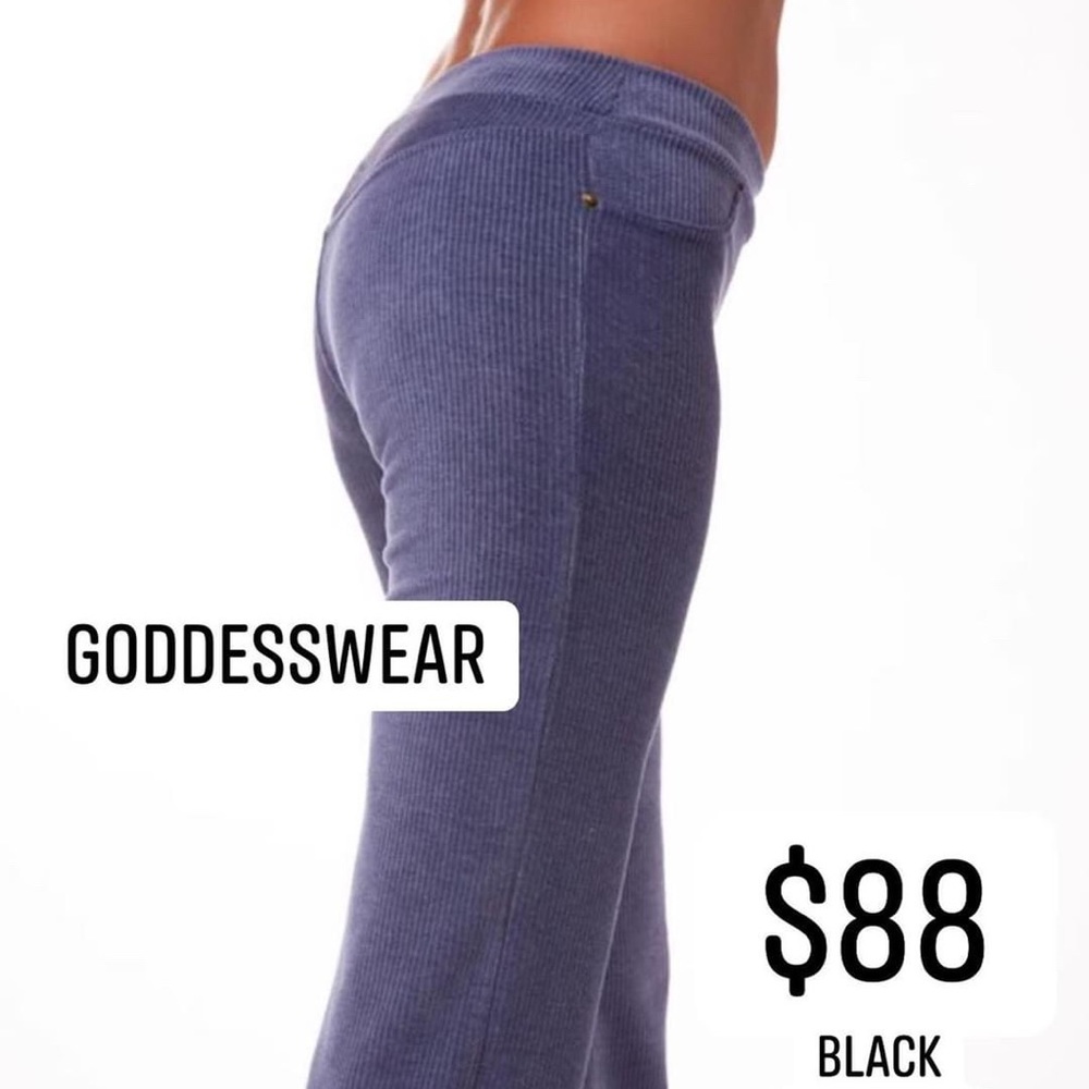 New Goddesswear Black Stretch Corduroy Pants XS